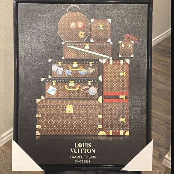 Alexandre Venacio Travel Trunk Louis Vuitton 1858 Framed Canvas Wall Decor - Picture 5 of 8